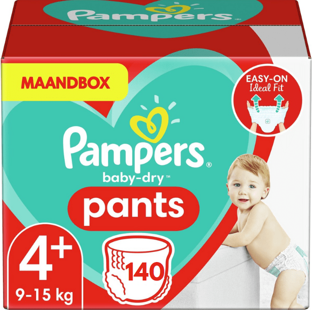 Baby Dry Pants Maat 4+ - 140 Luierbroekjes | Onlineluiers.com
