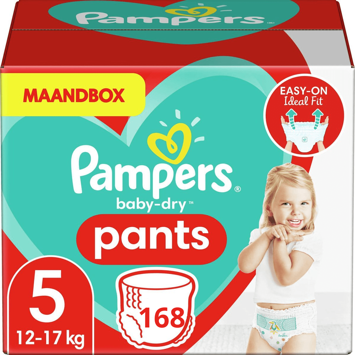 Misschien Pelmel ramp Pampers Baby Dry Nappy Pants Maat 5 - 168 luierbroekjes Maandbox |  Onlineluiers.com